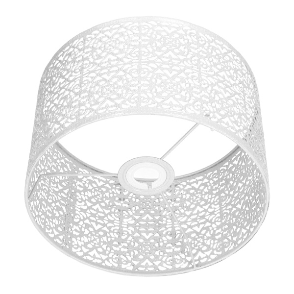 Lampe Skærm Hul Metal Lampe Skærm E27 E14 Universal Anvendelse God Varmeafledning Fint Lampebeskyttelse Hvid