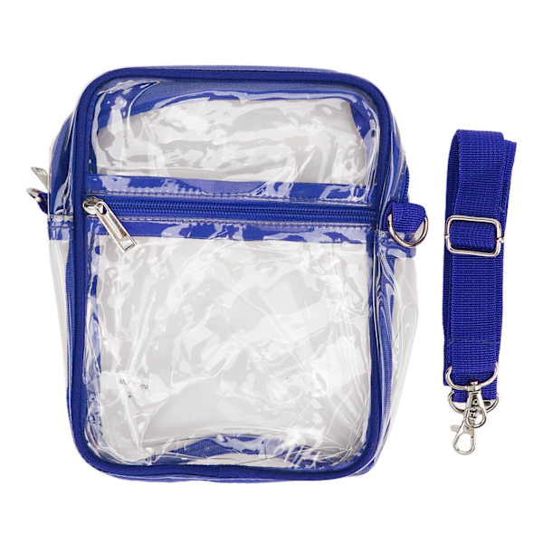 Selkeä Messenger-laukku PVC Läpinäkyvä Vetoketju Vedenkestävä Säädettävä Käsilaukku Messenger Olkalaukku Pojille Tytöille Sininen