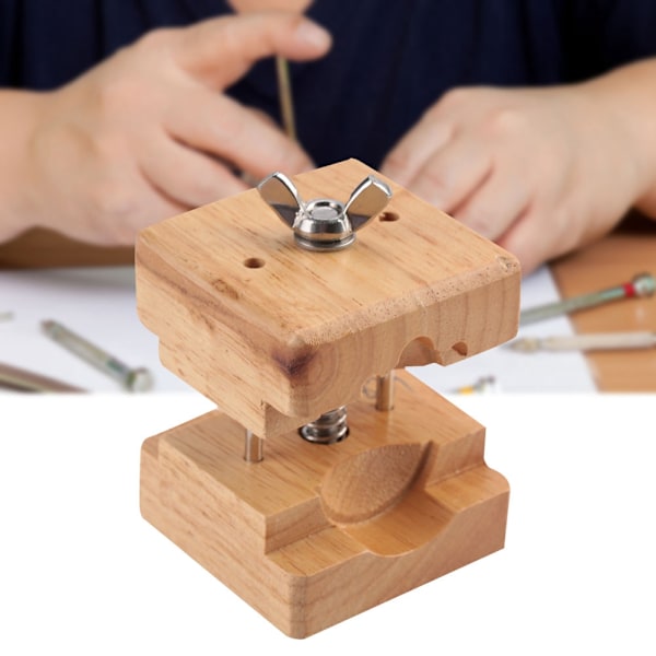 Professionell Trä Watch Case Hållare Block Vise Clamp Movement Reparation Watchmaker Tool