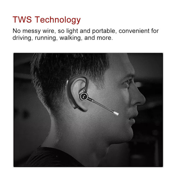 True Wireless HiFi Deep Bass Bluetooth Ear Hook Headset