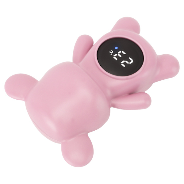Digital babybadtermometer Björnform Säkerhetsdisplay Vattentermometer RumstemperaturSpädbarn Babybadleksak Rosa
