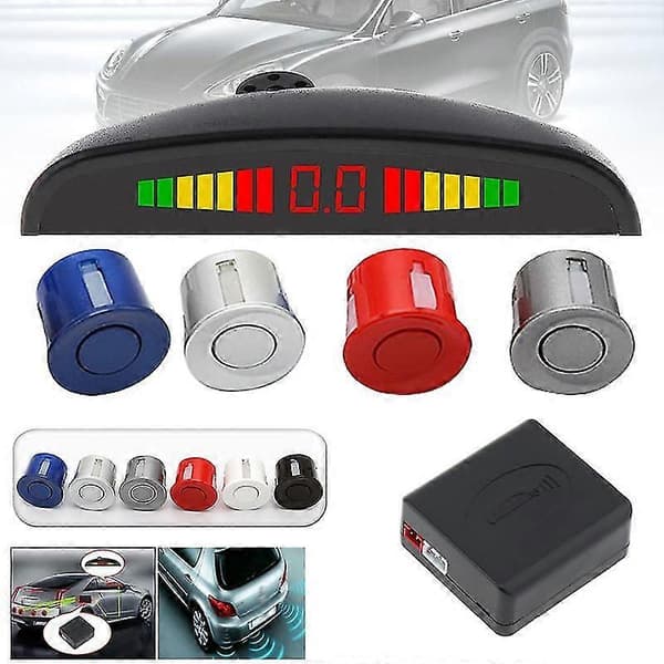 sensorer parkeringssensor til biler, automatisk baksensor med LED-display Black