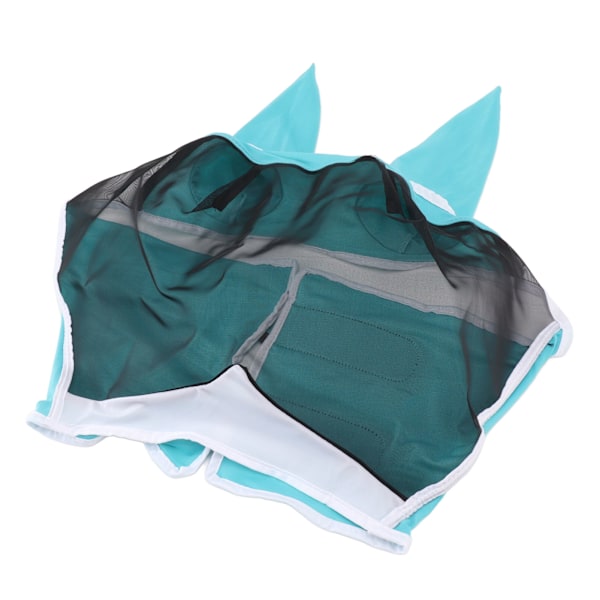 Hestefluemask Allround Mesh Andas Fluemask Elastisk UV-beskyttelse Hest Ansiktsmaske med Ører Blå L 45x54cm / 17,7x21,3in