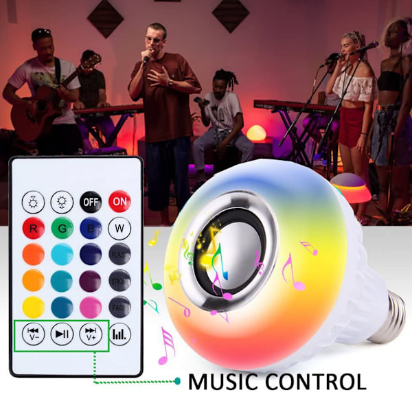 Bluetooth-musiklampa RGB LED-lampa färg ändras med fjärrkontroll för Party Home Sovrum Bar