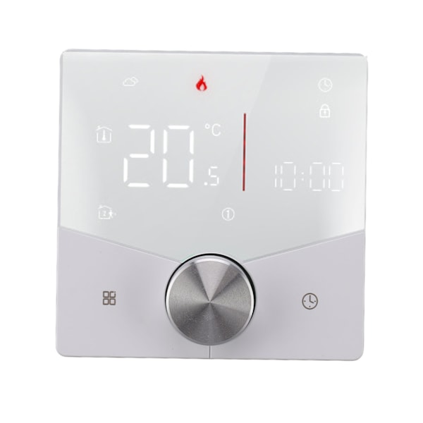 Smart termostatknopp Design LCD-färgskärmspanel Digital termostat för bastu Golvvärmesystem Vit