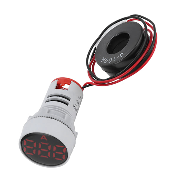 Digital strömmätare Kristallpanel Amperemeter Rund signalindikator AC 220V AD16‑22DSARed