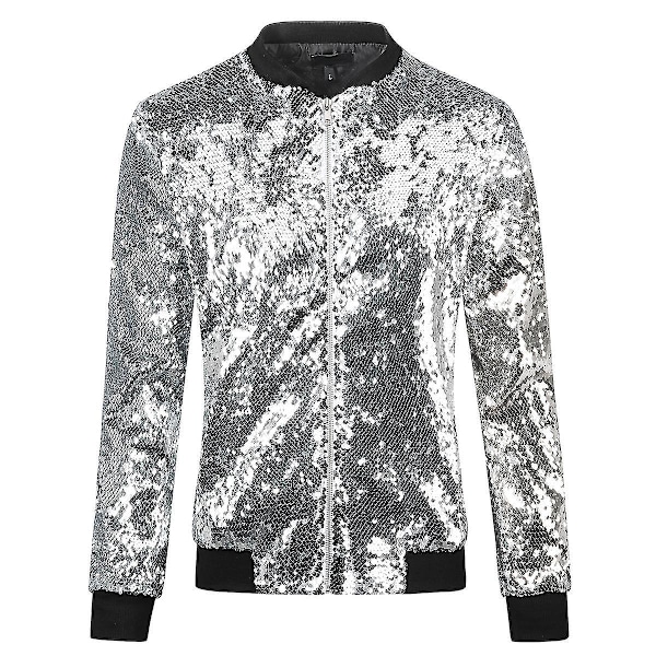 Paljettbomberjacka Dam Fest Blazer Silver 3XL