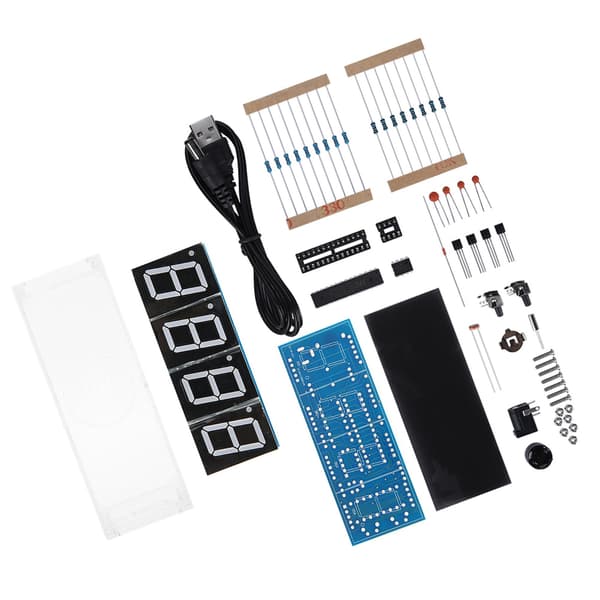 DIY LED Clock Kit - Automatisk tid- och temperaturvisning - Grön