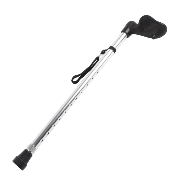 Aluminium Alloy Lightweight Telescopic Adjustable Elderly Walking Stick Anti skid Simple Cane(Silver )