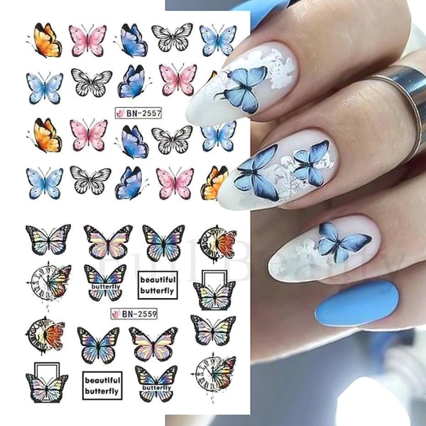 Butterfly Cherry Blossom Nail Sticker Type 17