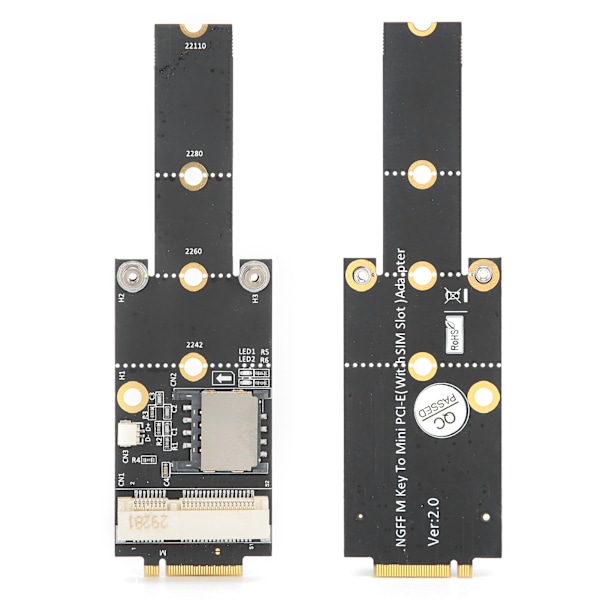 Adapterkort Mini PCIE till NGFF(M.2) Key M Nätverkskonverterare för Win10/8/7/2000/Linux