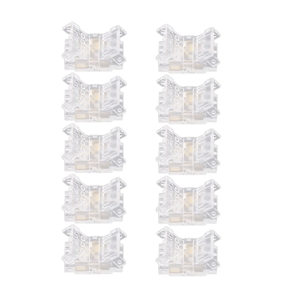 10st COB LED Strip till Wire-kontakt 10 mm 3-stifts transparent lödfria LED-ljusremskontakter för hemmakontor