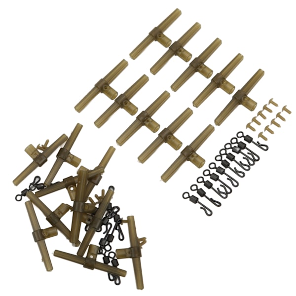 20 sett Anti-tangle armer Sidebøyer Kit Holdbare Swivels Karp Fisketilbehør Kit