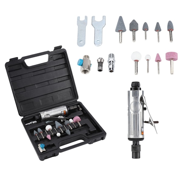16 stk Luft Die Grinder pneumatisk slibeværktøj Luftslibning graverings sæt 1/4\" 1/8\"