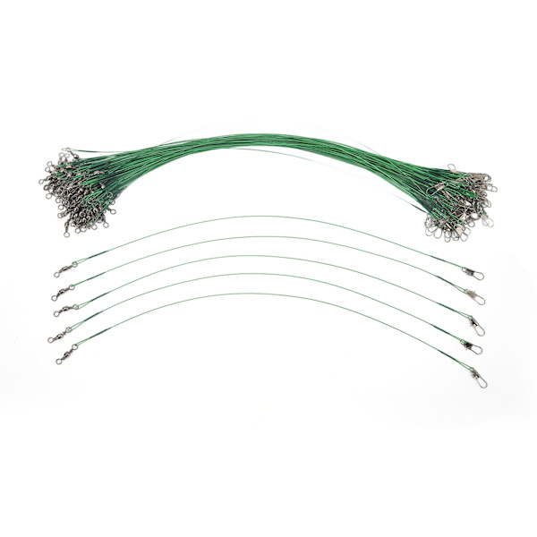 100 stk Fiskesnore Snap Anti-korrosion hårdt stål Wire Leader til saltvand 30cm / 11.8in