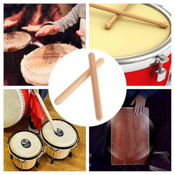 6 par träklaver musikinstrument rytmpinnar Wood Color