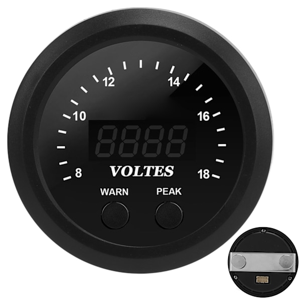 Voltmeter Måler Smart Grensesnitt Stabil Ytelse Vibrasjonsreduksjon Universal Voltmeter for Bilmodifisering 12V