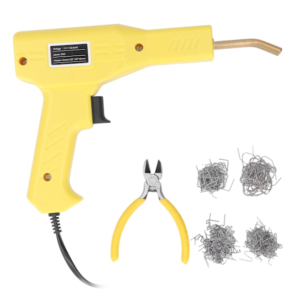 50W Varm Häftpistol Svetsare Garage Verktyg Bilstötfångare Reparationskit Svetsning Reparationsmaskin Gul UK-kontakt 220V