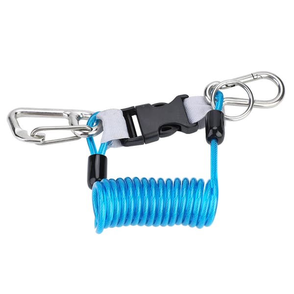 Quick Release Anti Lost Spring Coil Lanyard Sikkerhedsnødredskab Blå
