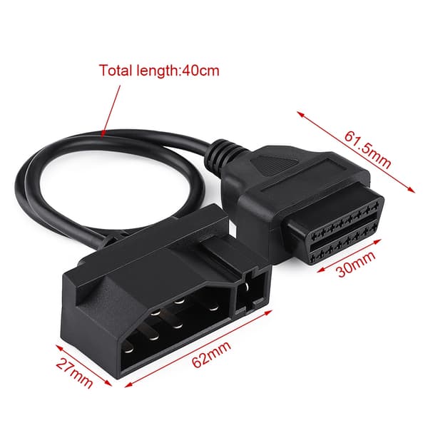 7-polet til 16-polet OBD2 OBDII-adapterstik Diagnostikkabel til Ford
