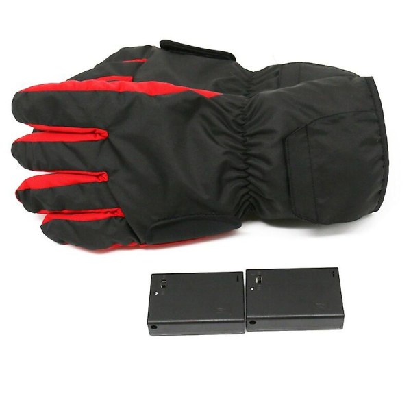Termiske vinterhandsker Batteridæksel Opvarmede handsker til camping Rojo L