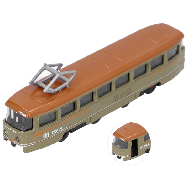 Børne Legering Trolley Bus Legetøj Kid Simulering Træk Tilbage Bus Model Dekoration Fødselsdagspresente Grøn