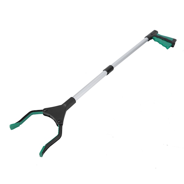 Multifunksjonell sammenleggbar lang søppelklype Grabber Picker Tools Sanitærrengjøringstilbehør Grønt håndtak Sølv Tube