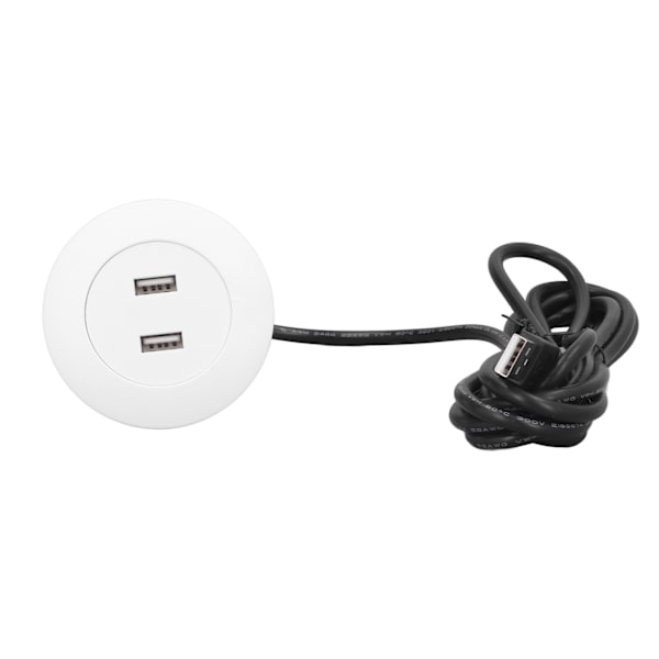 Sofa USB-laderuttak Flush Mount Installasjon Dobbel USB-laderporter Uttak for hjemmebruk Hvit