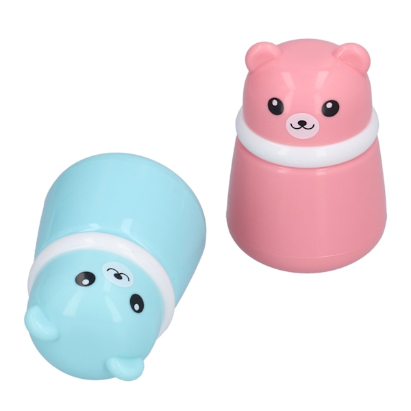 2 stk Cartoon Bear Pudder Puff Box tom efter bad Puff Box Body Powder Container til Hjem Rejse Cartoon Bear