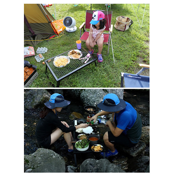Vikbar lägereldsgrill Kraftig stålgaller Bärbar över eld Campinggrill för matlagning utomhus med öppen låga