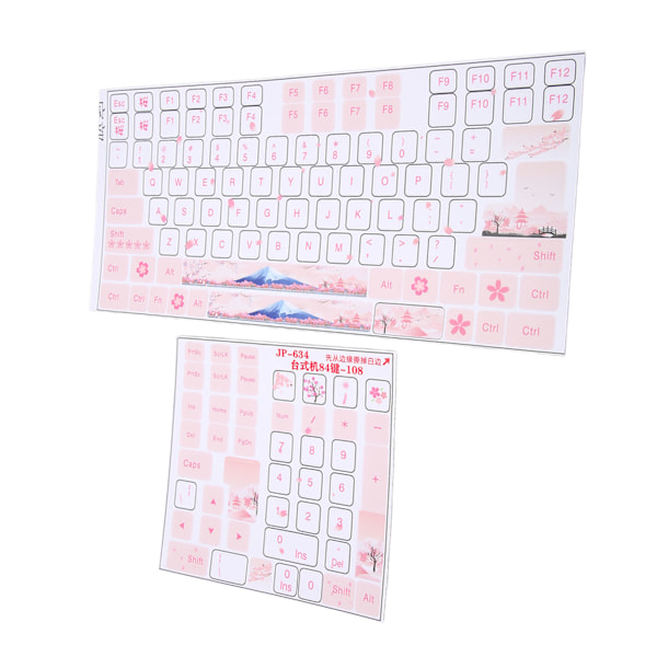 Tangentbordsdekaler Universal Desktop Computer Mekaniskt tangentbord Klart Vackra engelska Keycap Button Stickers