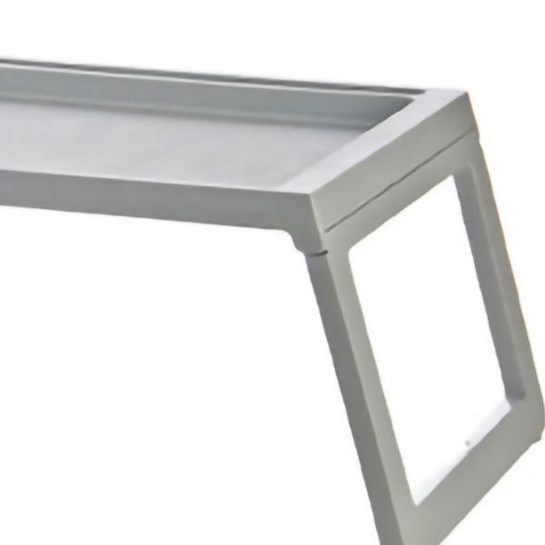 Laptop Seng Bord PP Foldbart Enkelt Nedhængende Design Sengbord med Opladningshul til Soveværelse Grå 68x35,8x27,5cm