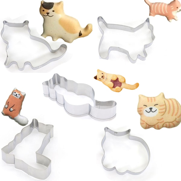Cat Shape Cutter Rostfri kakform Fondant Bakverk Kex Gör det själv-verktyg