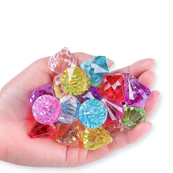 Akryl diamant ädelstenar, flerfärgade ädelstenar för barn, fest Pirat konstgjorda juveler skatt för heminredning
