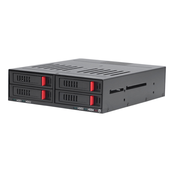 4 Bay HDD Cage Chassi 5,25-tommer enhedsfag 2,5-tommer SATA-mobilrack-kompatibel 9,5 mm 12,5 mm harddiske med tyk bund SSD'er