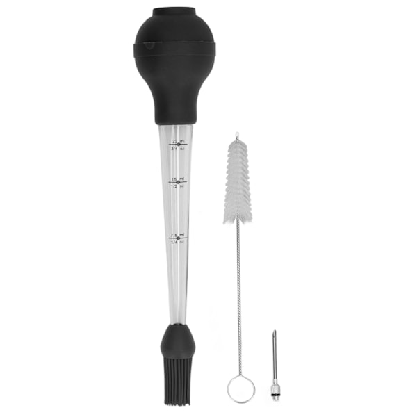 Kalkun Baster med Saucebørste Grill Olie Dryp Krydderier Værktøj Sauce Nål Sort