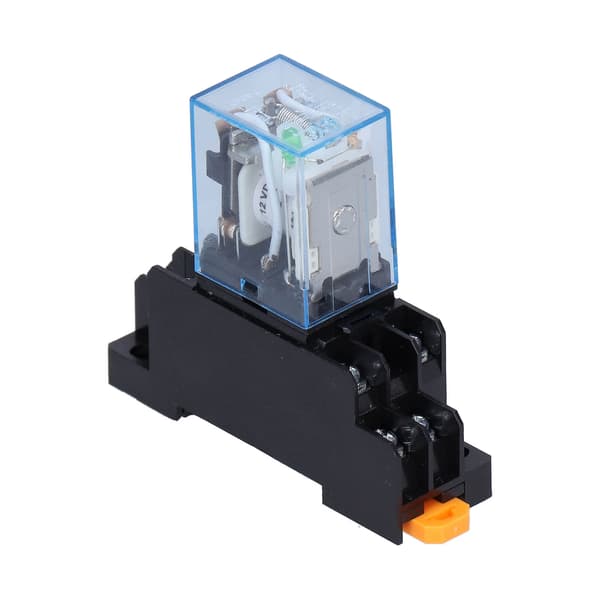 LY2NJ 8-Pin Electromagnetic Power Relays with Socket Base Indicator Light for Motors Industrial Relays 10ADC12V