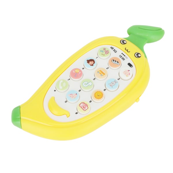 Early Learning Telefon Tvåspråkig Biteable Bitring Cover Multi Modes Baby Mobiltelefon Leksak Banan Gul