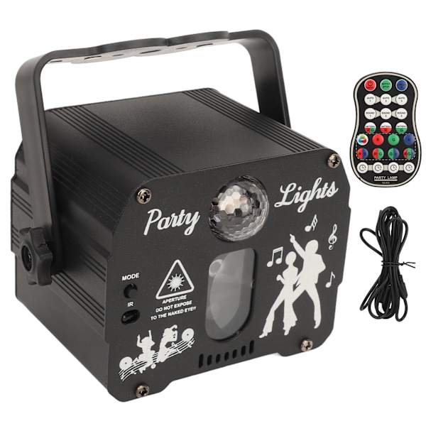 DJ Disco Scene Party Lights Strobe Scene Light RGB Lydaktivert Laserlys med fjernkontroll for fester Bar Bursdag Ferie USB Oppladbar
