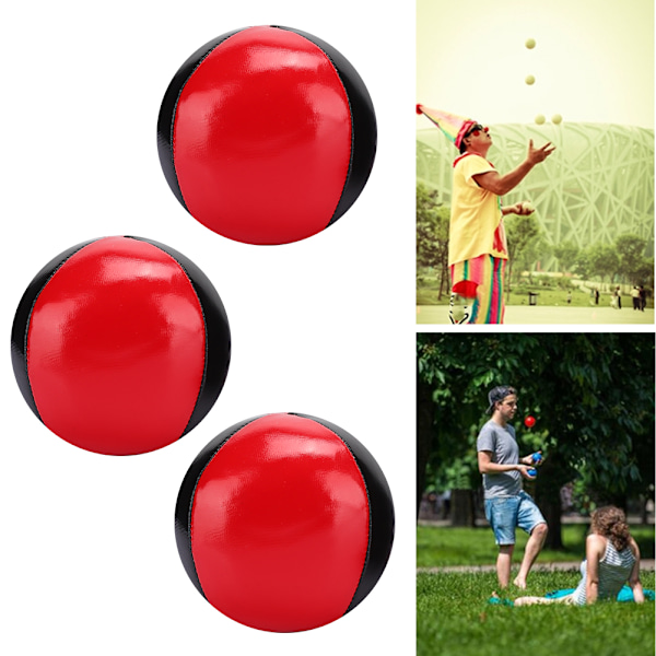 3st Röd Svart PU Läder High End Portabel EPS Fin kolloidal partikel jongleringboll