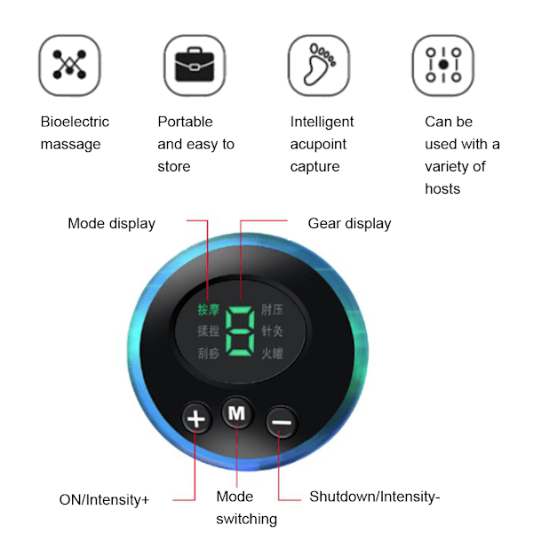 Elektrisk EMS fotmassagedyna Fötter Akupunkturstimulatormassager (batterityp)