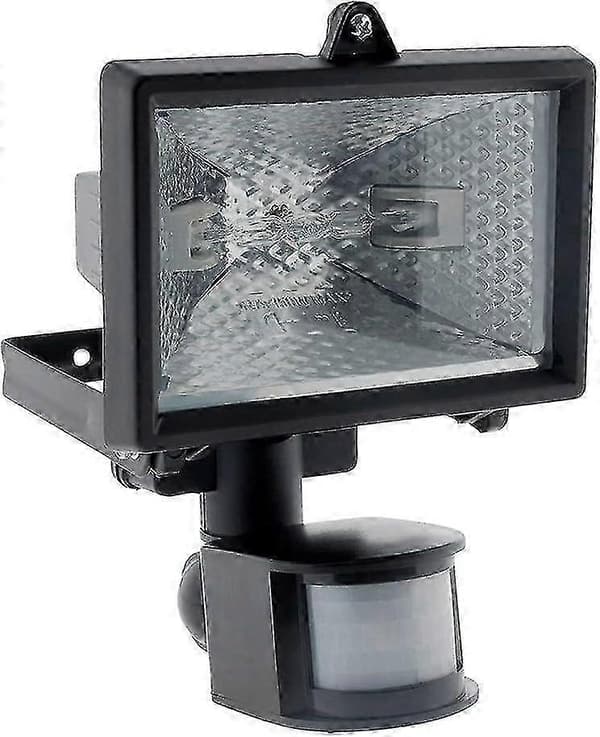 150W svart halogenstrålkastare med sensor