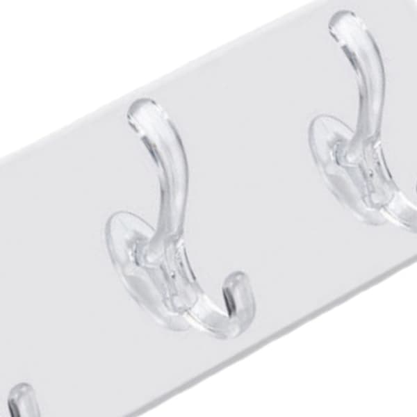 Wall Mounted Coat Rack PVC Strong Stable Multifunctional Simple Wall Hanger with 3 Hooks for Clothes Hats