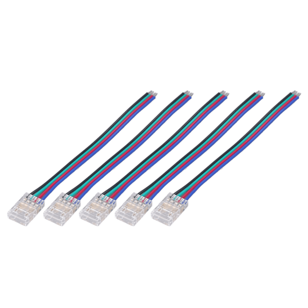 10 st LED-ljusremskontakter 4Pin 10mm RGB Stark Hållbar Säker PC COB LED Strip-kontakter för hemmafestkontor