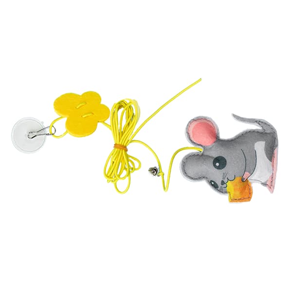 Door Cat Teaser Toy Retractable Replaceable Felt Pendant Elastic Rope Interactive Doorway Kitten Toy Mouse