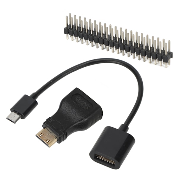 Mini HD til HD-adapter Micro USB til USB hunn strømledning 40P for Raspberry Pi Zero Pin Kit