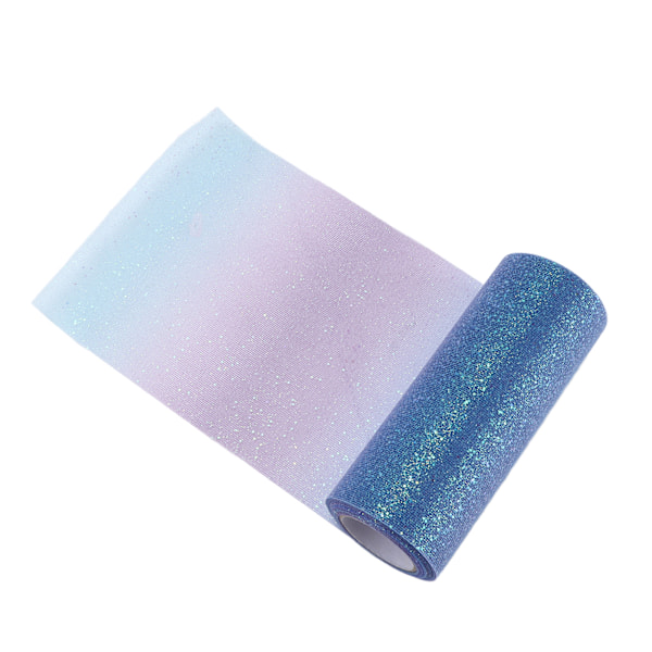 Regnbågsglittertyll Lång Flexibel Utsökt Bekväm Praktisk Bred Användning Glittrande Tyll för Bröllopsfest Gradient Blå