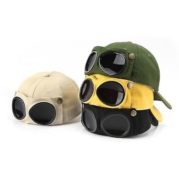 Personlighetspilotkeps med solglasögon Baseballkeps, Unisex Kostymhattar Gul 56-58cm