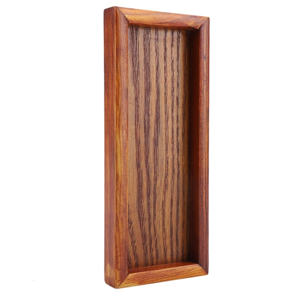 Rektangel tebricka i trä Serveringsbord Tallrik Snacks Matförvaringsfat för hotellhem (20*8cm)