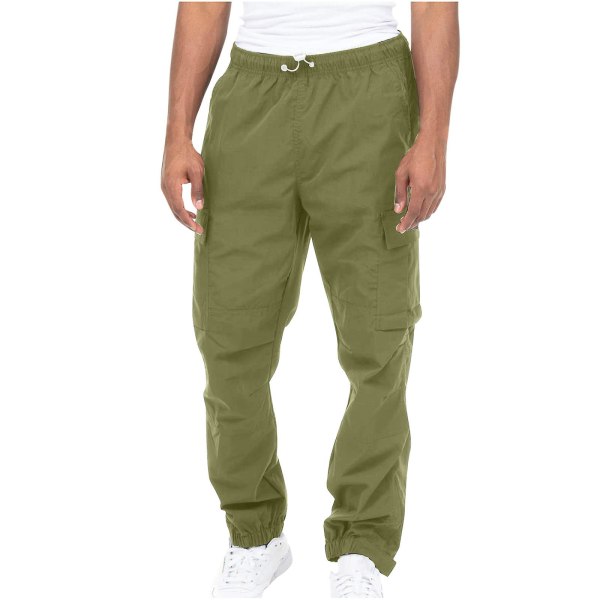 Herre bomuld Fashion Cargo Bukser mørkegrønne S